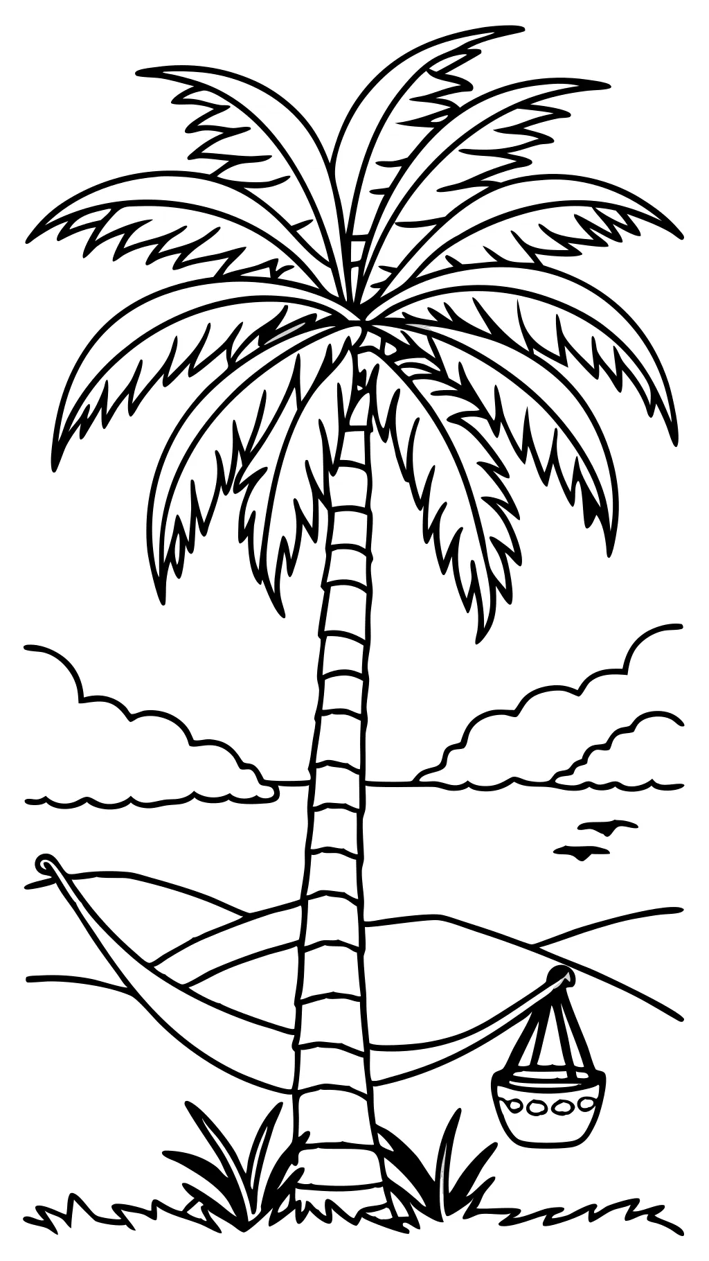 coloring page of a palm tree